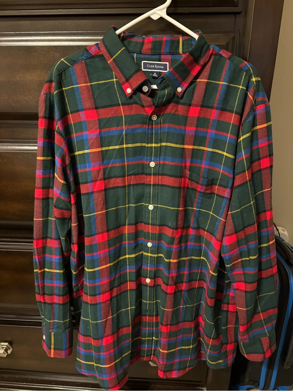 Club Room Green, Red & Blue Plaid Button-Down Shirt